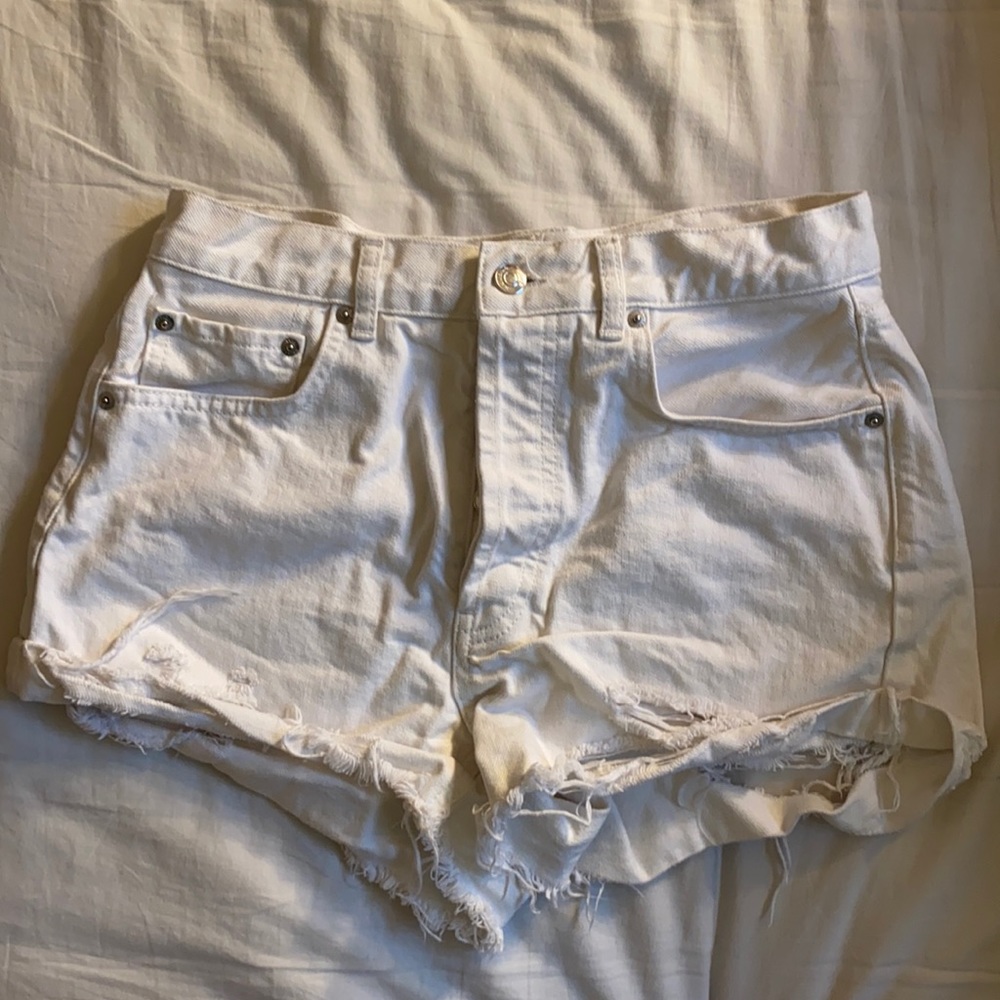 ASOS white jean shorts